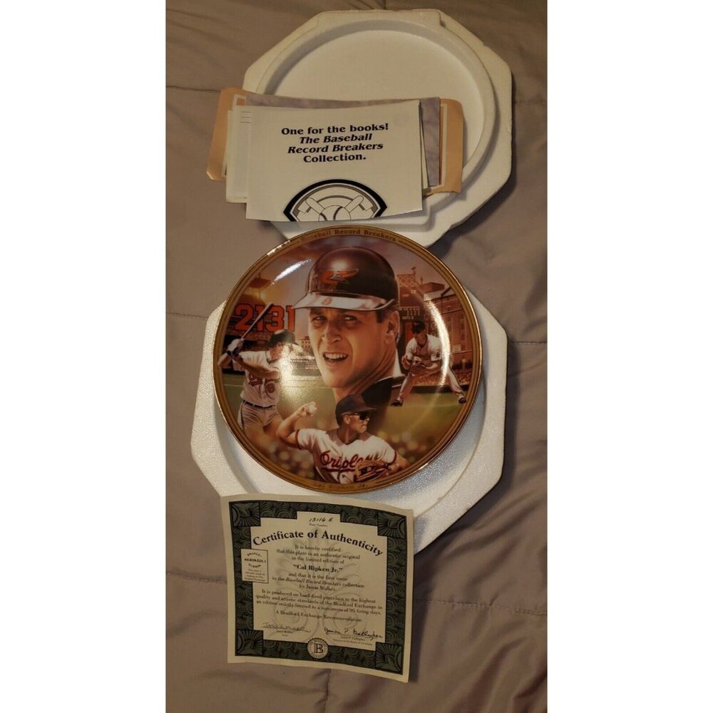 Bradford Exchange - Cal Ripken Jr. 1995 Baseball Record Breakers Plate No. 13116